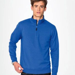 02088 SOLS Stan Contrast Zip Neck Sweatshirt