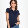 10578 SOLS Ladies Pasadena Tipped Cotton Pique Polo Shirt