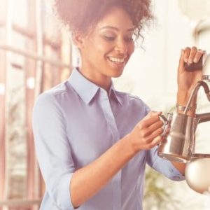 926F Russell Collection Ladies 3/4 Sleeve Fitted Poplin Shirt