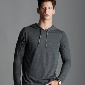 AV108Anvil Lightweight Long Sleeve Hooded T-Shirt