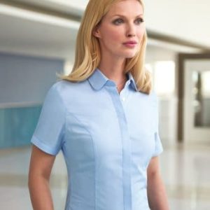 BK133 Brook Taverner Ladies Soave Short Sleeve Poplin Shirt
