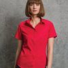 K241 Kustom Kit Ladies Short Sleeve Tailored Poplin Shirt