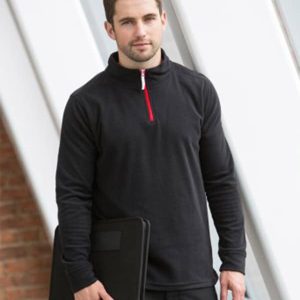 LV570 Finden & Hales Zip Neck Piped Micro Fleece