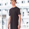 SF258SF Men Long Line Dipped Hem T-Shirt