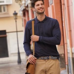 SS24 Fruit of the Loom Premium Long Sleeve Cotton Piqué Polo Shirt