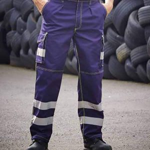 YK301 Yoko Hi-Vis Cargo Trousers with Knee Pad Pockets